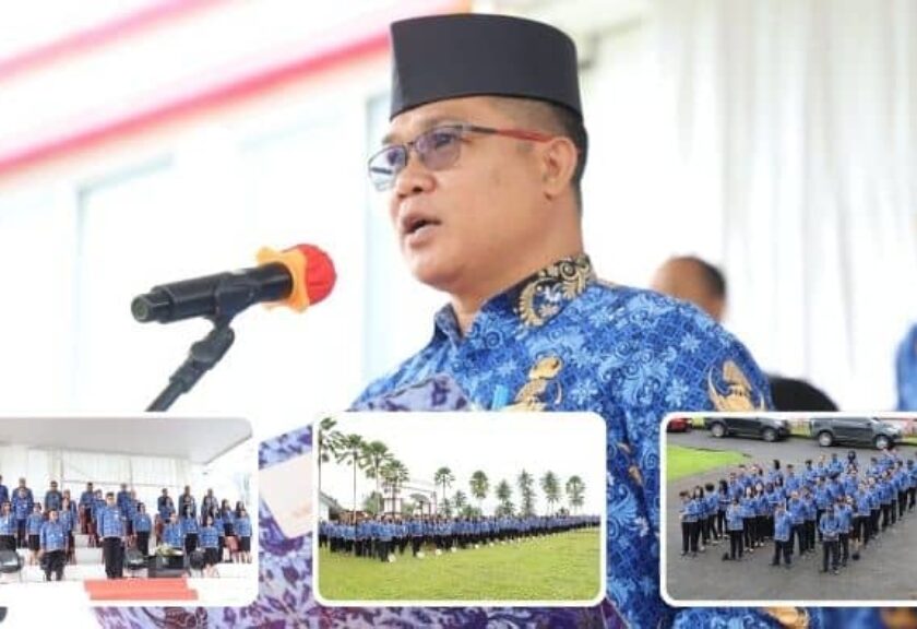 Pemkab Mitra Gelar Apel Korpri, Sekda David Lalandos Tekankan ASN Ber-AKHLAK
