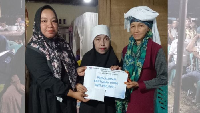 Sangadi Motongkad Tengah Serahkan Santunan Duka Kepada Warganya