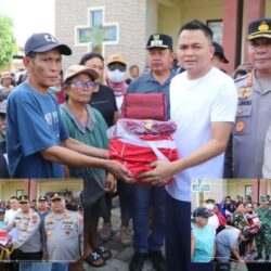 Bupati Mitra Turun Tangan Pemkab, TNI-Polri Gelar Kerja Bakti dan Bansos di Watuliney
