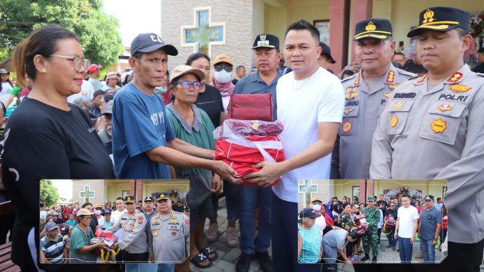 Bupati Mitra Turun Tangan Pemkab, TNI-Polri Gelar Kerja Bakti dan Bansos di Watuliney
