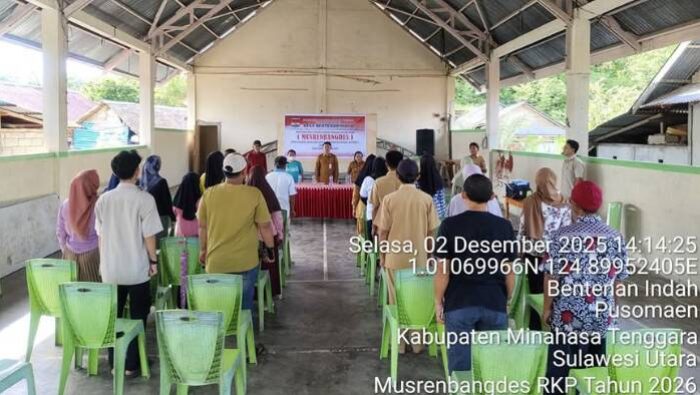 Pemdes Bentenan Indah Gelar Musrembangdes Susun Program Strategis 2026–2027 Lewat Diskusi Terbuka