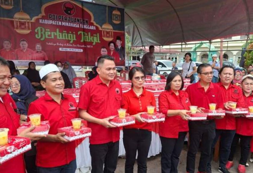 PDIP Mitra Bagikan 5.000 Takjil di Belang, Ronald Kandoli: Kader Harus Selalu Bersama Rakyat