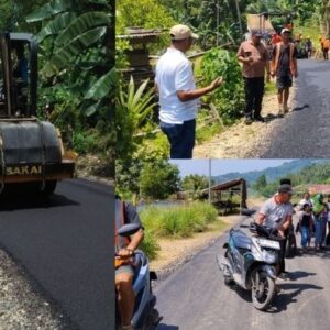 Bupati Oskar Manoppo Tinjau Langsung Proses Pengaspalan Jalan Desa Matabulu Bersatu