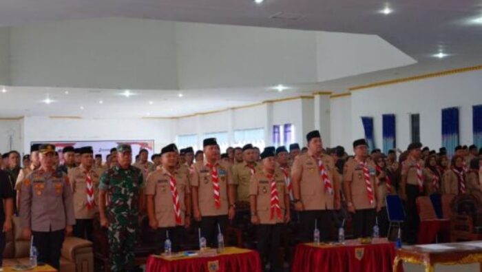 Danramil 11/KP Hadiri Pelantikan Mabicab Pramuka, Tekankan Pembinaan Generasi Muda Labusel