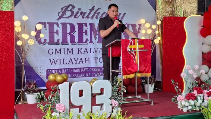 Bupati Ronald Kandoli Hadiri HUT ke-193 GMIM Kalvari Kali, Ajak Jemaat Perkuat Kerukunan