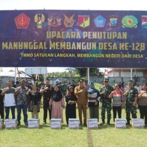 Bupati Ronald Kandoli Hadiri Penutupan TMMD ke-128 di Belang, TNI dan Warga Perkuat Sinergi Desa