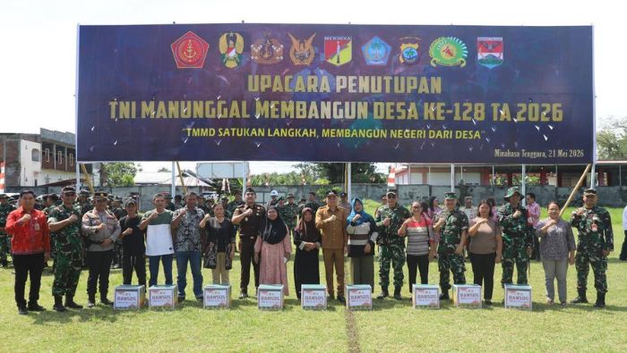 Bupati Ronald Kandoli Hadiri Penutupan TMMD ke-128 di Belang, TNI dan Warga Perkuat Sinergi Desa