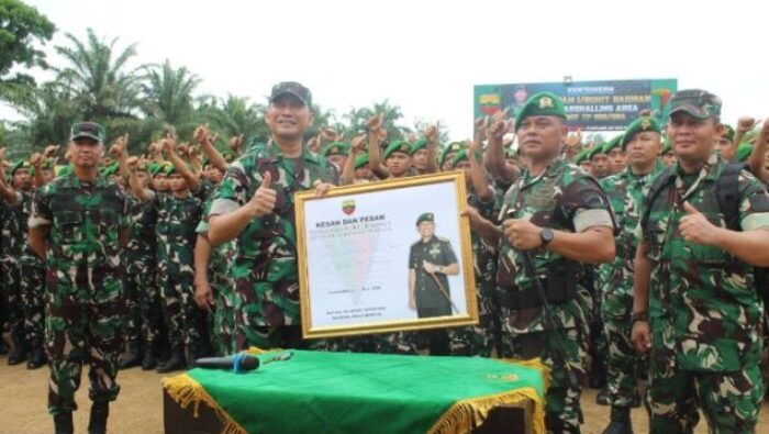 Danyonif TP 956/SBA Mayor Inf Birawa Anoraga Sambut Kunjungan Kerja Pangdam I/Bukit Barisan Mayjen TNI Hendy Antariksa