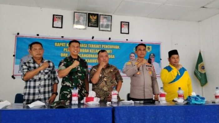 Danramil 11/KP Hadiri Rakor Cegah Pencurian Sawit, Narkoba Dan Karhutla