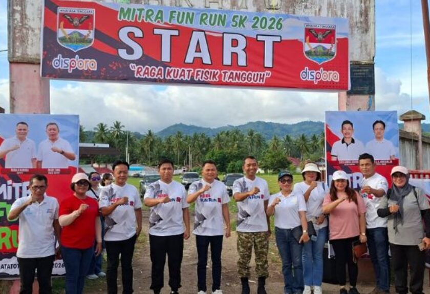 Bupati Ronald Kandoli Buka Fun Run HUT ke-19 Mitra, Ratatotok Dipenuhi Semangat Sportivitas