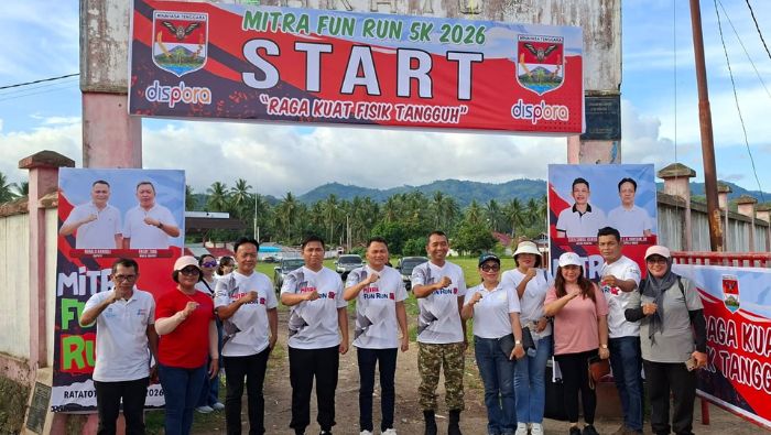 Bupati Ronald Kandoli Buka Fun Run HUT ke-19 Mitra, Ratatotok Dipenuhi Semangat Sportivitas