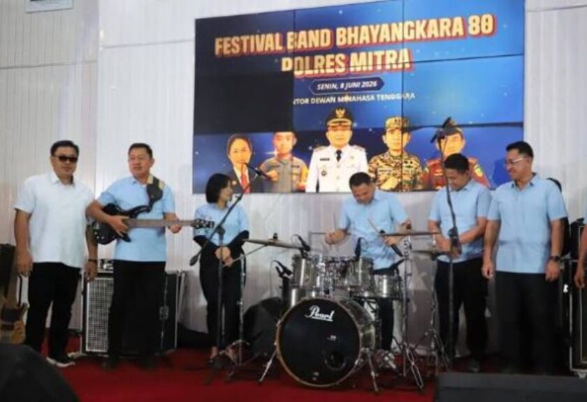 Bupati Ronald Kandoli Resmi Buka Festival Band Bhayangkara 2026, Ajang Kreatif Anak Muda Mitra
