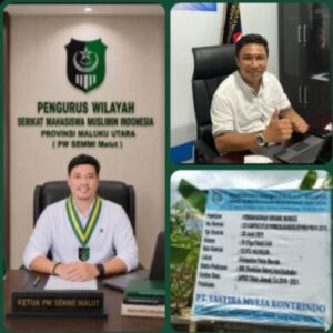 Foto Istimewa: (Ketua SEMMI Maluku Utara Sarja Hi Rivai dan Rekanan M Saldy Kharie)