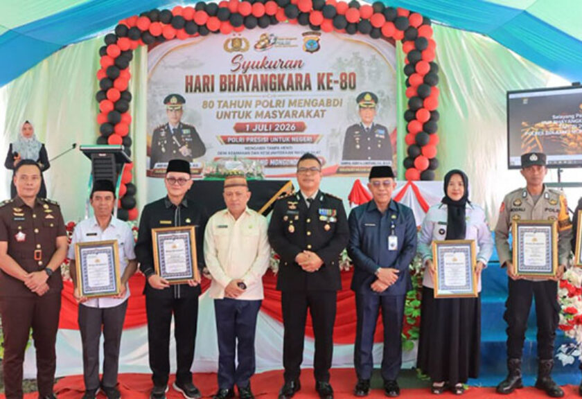 Sekda Boltim Hadiri Upacara HUT Bhayangkara ke-80, Apresiasi Sinergi Polri dan Pemda