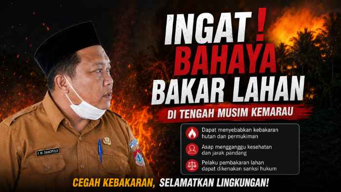 BPBD Boltim Ingatkan Bahaya Bakar Lahan di Tengah Musim Kemarau