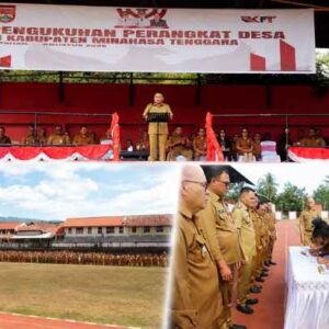 Bupati Ronald Kandoli Kukuhkan 1.362 Perangkat Desa Minahasa Tenggara
