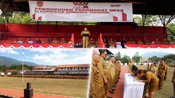 Bupati Ronald Kandoli Kukuhkan 1.362 Perangkat Desa Minahasa Tenggara