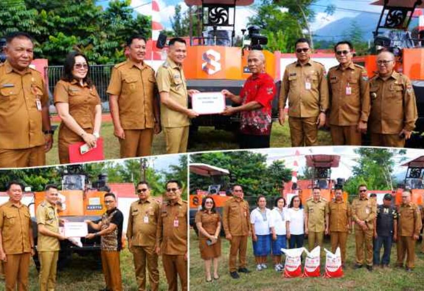 Bupati Ronald Kandoli Salurkan Alsintan dan Pupuk untuk Kelompok Tani di Mitra
