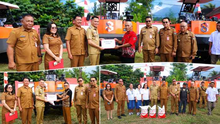 Bupati Ronald Kandoli Salurkan Alsintan dan Pupuk untuk Kelompok Tani di Mitra