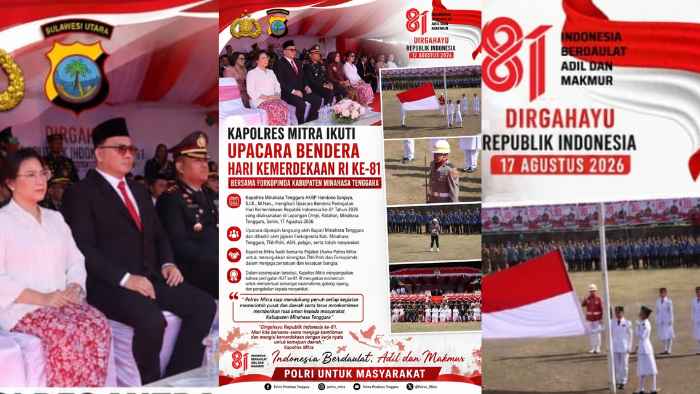 HUT ke-81 RI di Mitra Berlangsung Khidmat, Kapolres Handoko Sanjaya Serukan Persatuan