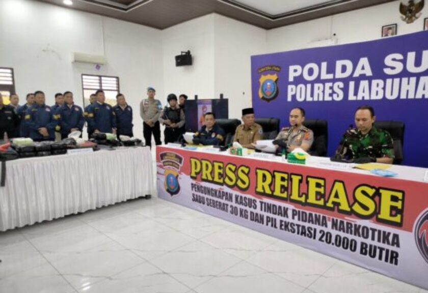 Bukti Keseriusan Satres Narkoba Polres Labuhanbatu Berantas Narkotika, 30 Kg Sabu dan 20 Ribu Pil Ekstasi Gagal Beredar