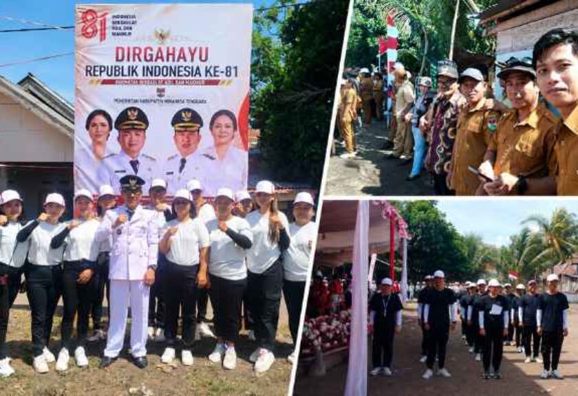 Perangkat Desa Minanga Timur Ikuti Upacara HUT ke-81 RI