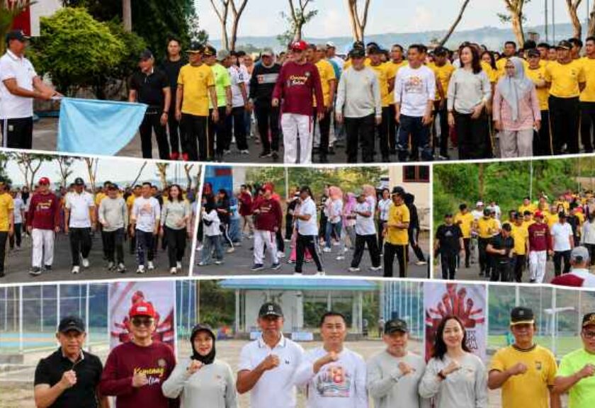 Semarak HUT ke-81 RI di Boltim, Bupati Oskar Manoppo dan Wabup Argo Sumaiku Ikuti Jalan Sehat