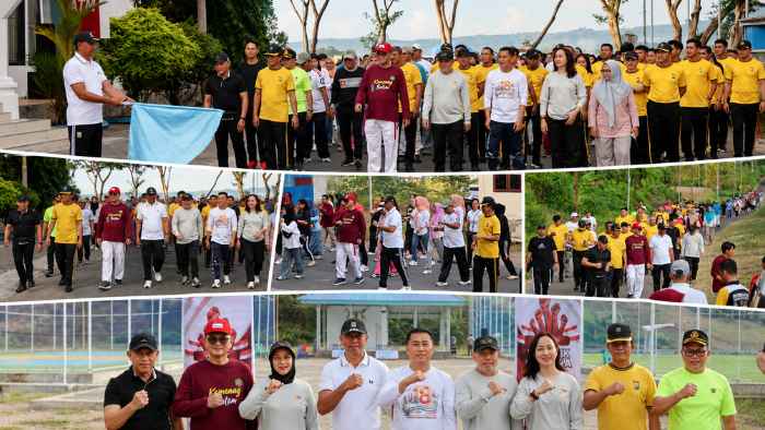 Semarak HUT ke-81 RI di Boltim, Bupati Oskar Manoppo dan Wabup Argo Sumaiku Ikuti Jalan Sehat