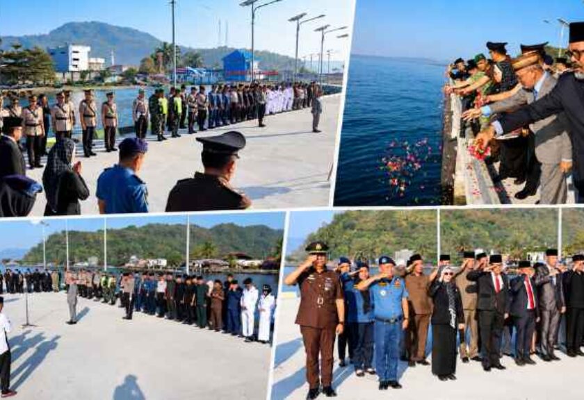 Ziarah Laut HUT ke-81 RI di Boltim, Kenang Jasa Pahlawan Lewat Pelarungan Bunga