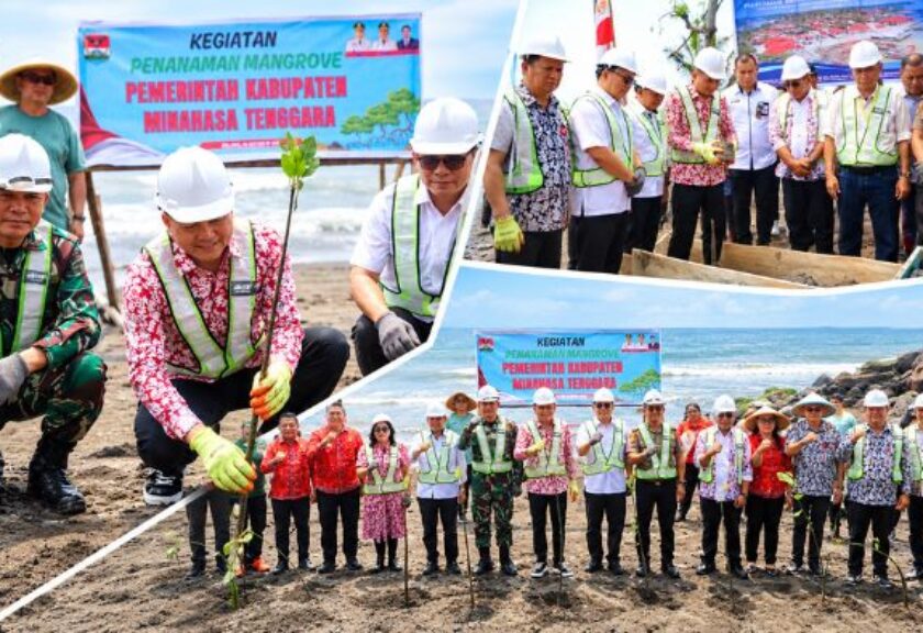 Bupati Ronald Kandoli Letakkan Batu Pertama Kampung Nelayan Merah Putih di Molompar Timur