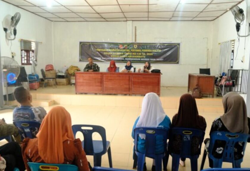 Tekan Angka Stunting, TMMD ke-130 Kodim 0209/Labuhanbatu Gandeng BKKBN Labusel Gelar Penyuluhan di Aek Batu