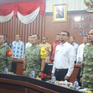 Tim Wasev Mabes TNI Bersama Forkopimda Labusel Ikuti Paparan Evaluasi Pelaksanaan TMMD ke-130 Kodim 0209/Labuhanbatu