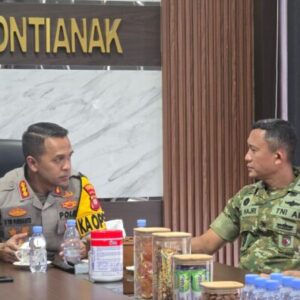 Perkuat Sinergi TNI-POLRI Dandimb1207/Pontianak Jalin Silahturahmi Dengan  Polresta Pontianak