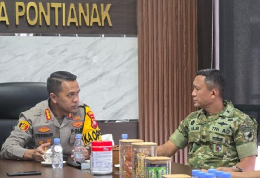 Perkuat Sinergi TNI-POLRI Dandimb1207/Pontianak Jalin Silahturahmi Dengan  Polresta Pontianak
