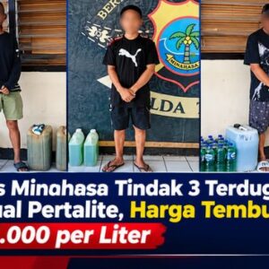 Polres Minahasa Tindak 3 Terduga Penjual Pertalite, Harga Tembus Rp35.000 per Liter