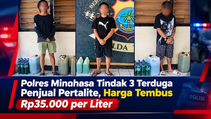 Polres Minahasa Tindak 3 Terduga Penjual Pertalite, Harga Tembus Rp35.000 per Liter